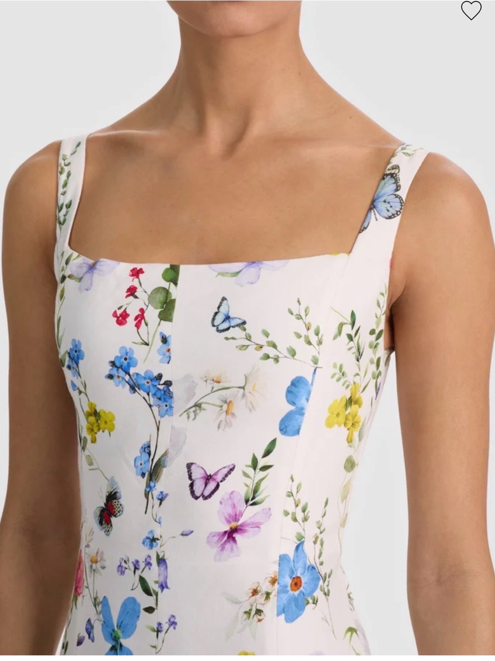 Alice + Olivia Cream Square-Neck Maxi Dress with Multicolor Floral Print - Picture 3 of 4